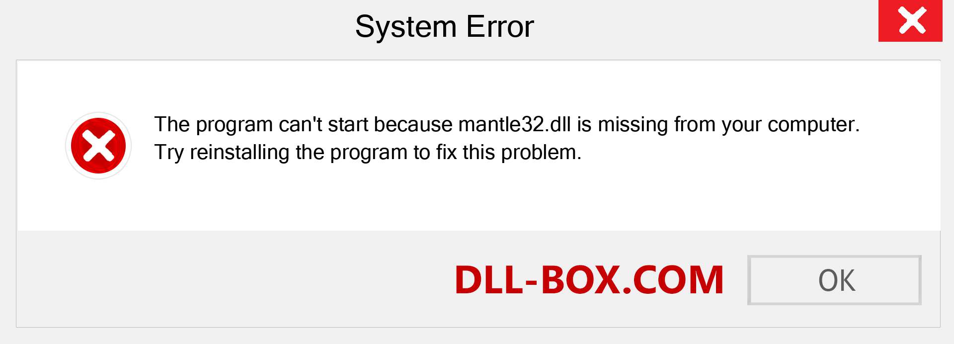  mantle32.dll file is missing?. Download for Windows 7, 8, 10 - Fix  mantle32 dll Missing Error on Windows, photos, images